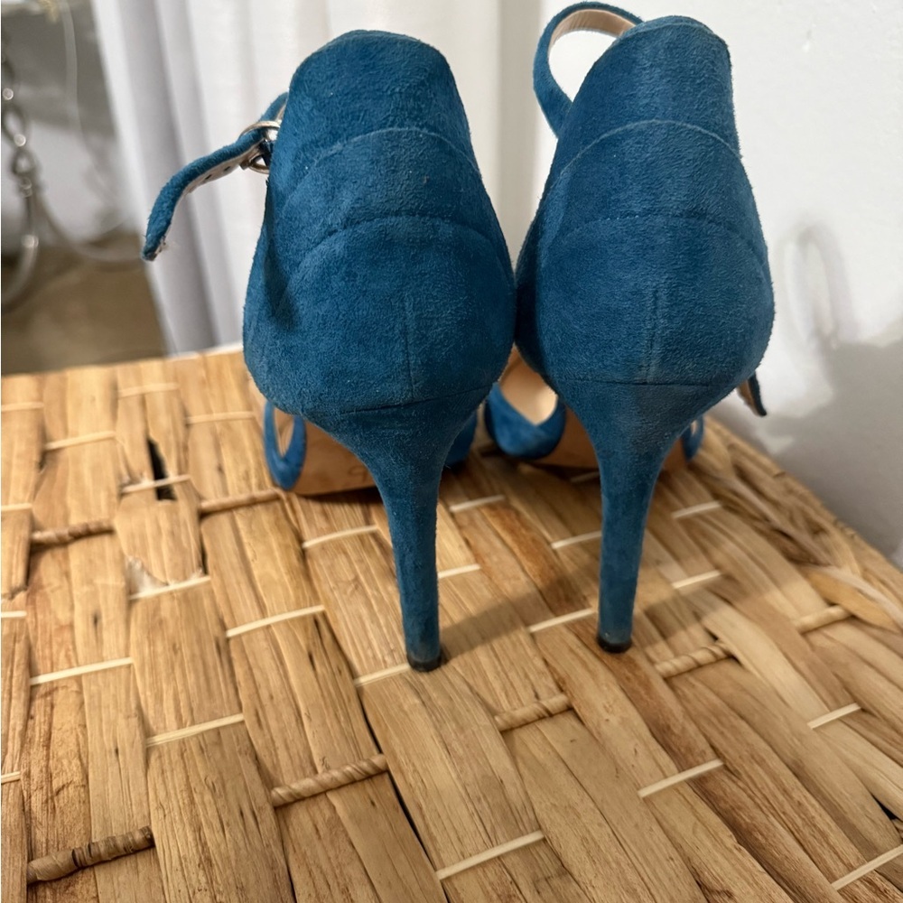 Jessica Simpson Blue Stiletto Heels with Ankle Strap - Picture 4 of 5
